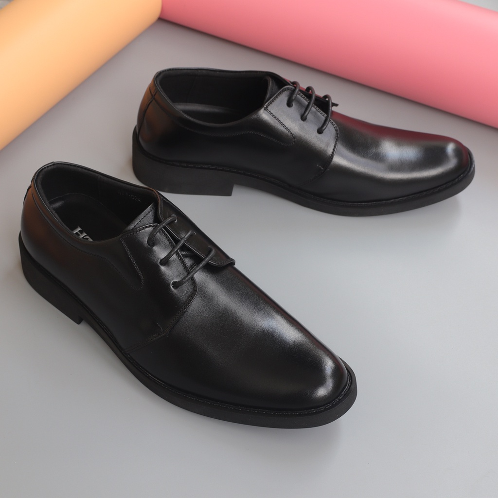 Giày tây buộc dây da bò mũi tròn - HT.NeO2412