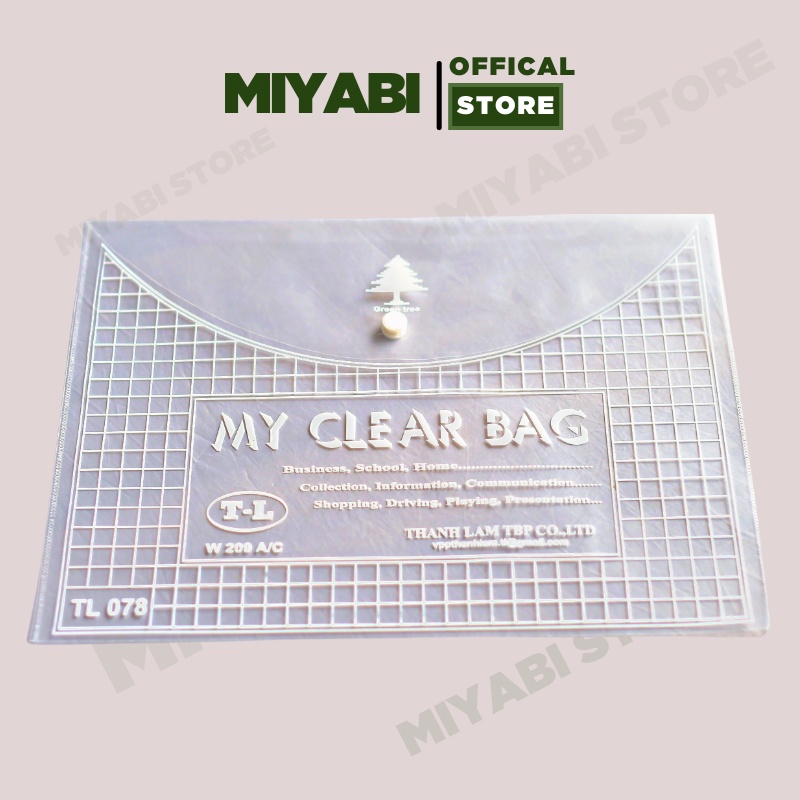 Bìa đựng tài liệu văn phòng phẩm giá sỉ A4 my clear bag trong suốt