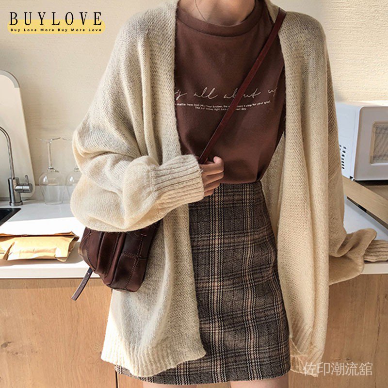 Chân Váy Len Dáng Chữ A Họa Tiết Houndstooth Phong Cách Hàn Quốc | BigBuy360 - bigbuy360.vn