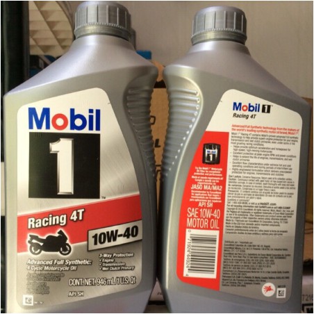 Nhớt Mobil 1 Racing 4T 10W-40 946ml Made in USA (Hàng Mỹ)