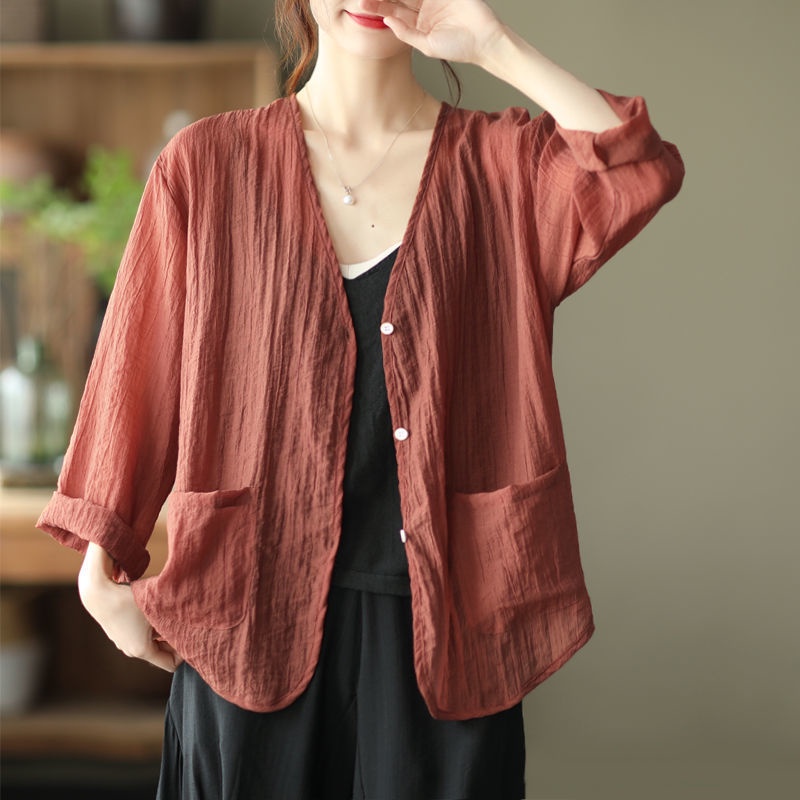 Áo Khoác Cardigan Chống Nắng Bằng Lụa Lạnh Mỏng Tay Dài Dáng Rộng Phong Cách Hàn Quốc Thời Trang Mùa Hè 2022 Mới
