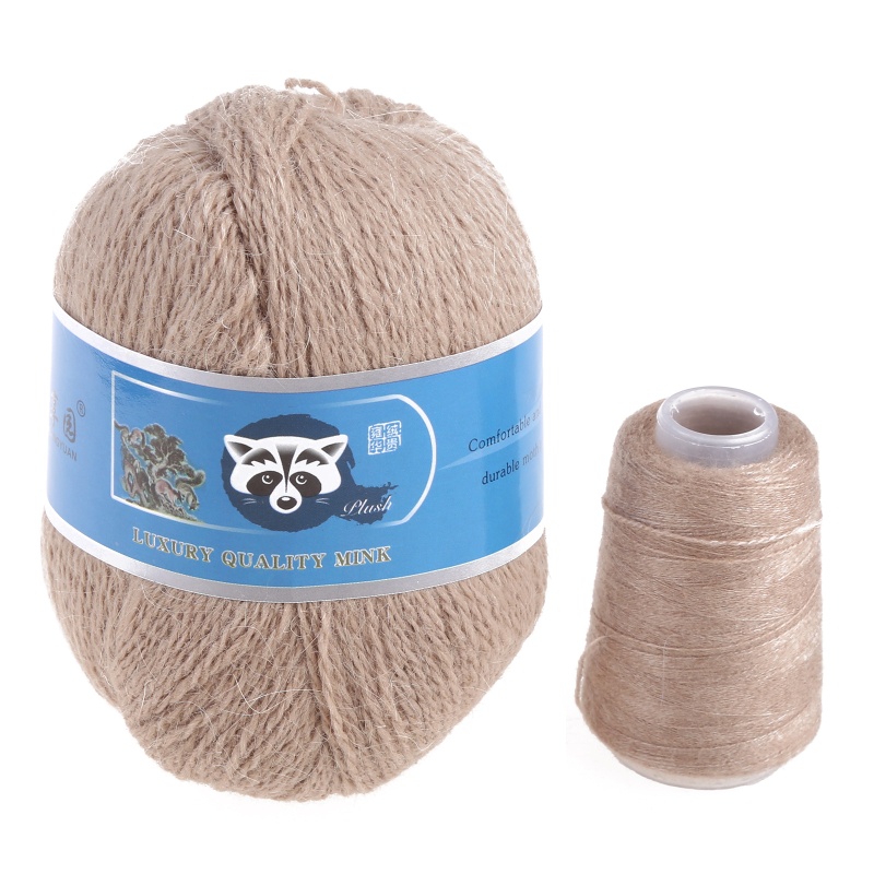 Bộ Dụng Cụ Đan Len Lông Chồn Mềm Mại 50 + 20g