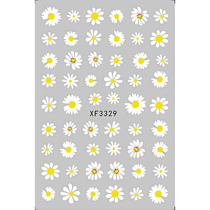 sticker hình dán móng tay hoa cúc XF3329