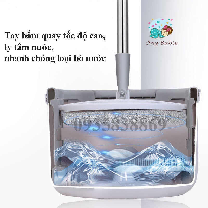 Cây Lau Nhà Tự Vắt- Bộ Cây Lau Nhà 360 Độ Tự Vắt