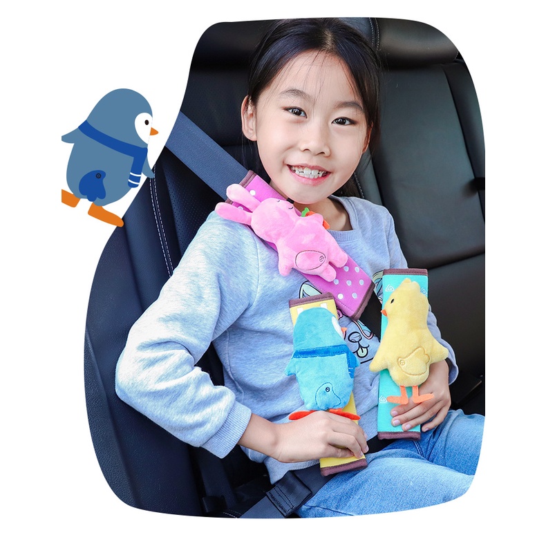 Vỏ Bọc Dây Đai An Toàn Xe Hơi Họa Tiết Hoạt Hình Dễ Thương Tùy Chỉnh Tiện Dụng Cho Bé
