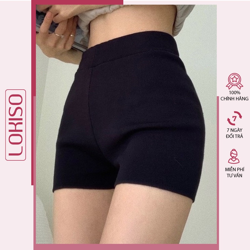 Quần Đùi Nữ Lưng Cao Quần Biker Short Nữ Thể Thao Thun Tăm Nhỏ Lokiso Qs01