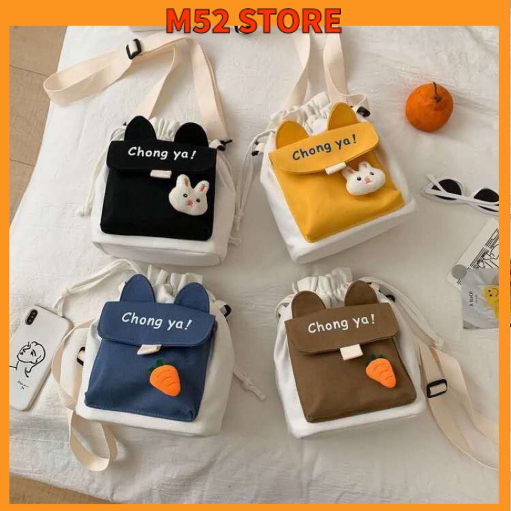 Túi Vải Canvas Đeo Chéo Đi Chơi Chong ya Xinh Xắn Dành Cho Nữ