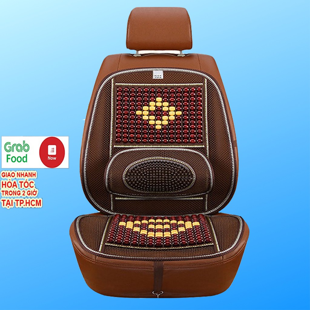 Đệm, Lót Ghế Hạt Gỗ Tựa Lưng Massage Xe Ô Tô, Xe Hơi 100% Gỗ Tự Nhiên cao cấp Sản xuất thủ công tại Xưởng