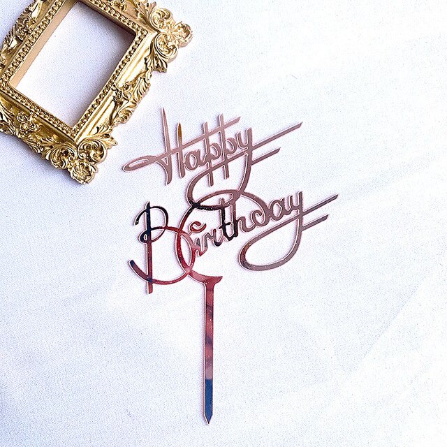 Phụ kiện trang trí bánh kem bằng acrylic hình chữ happy birthday
