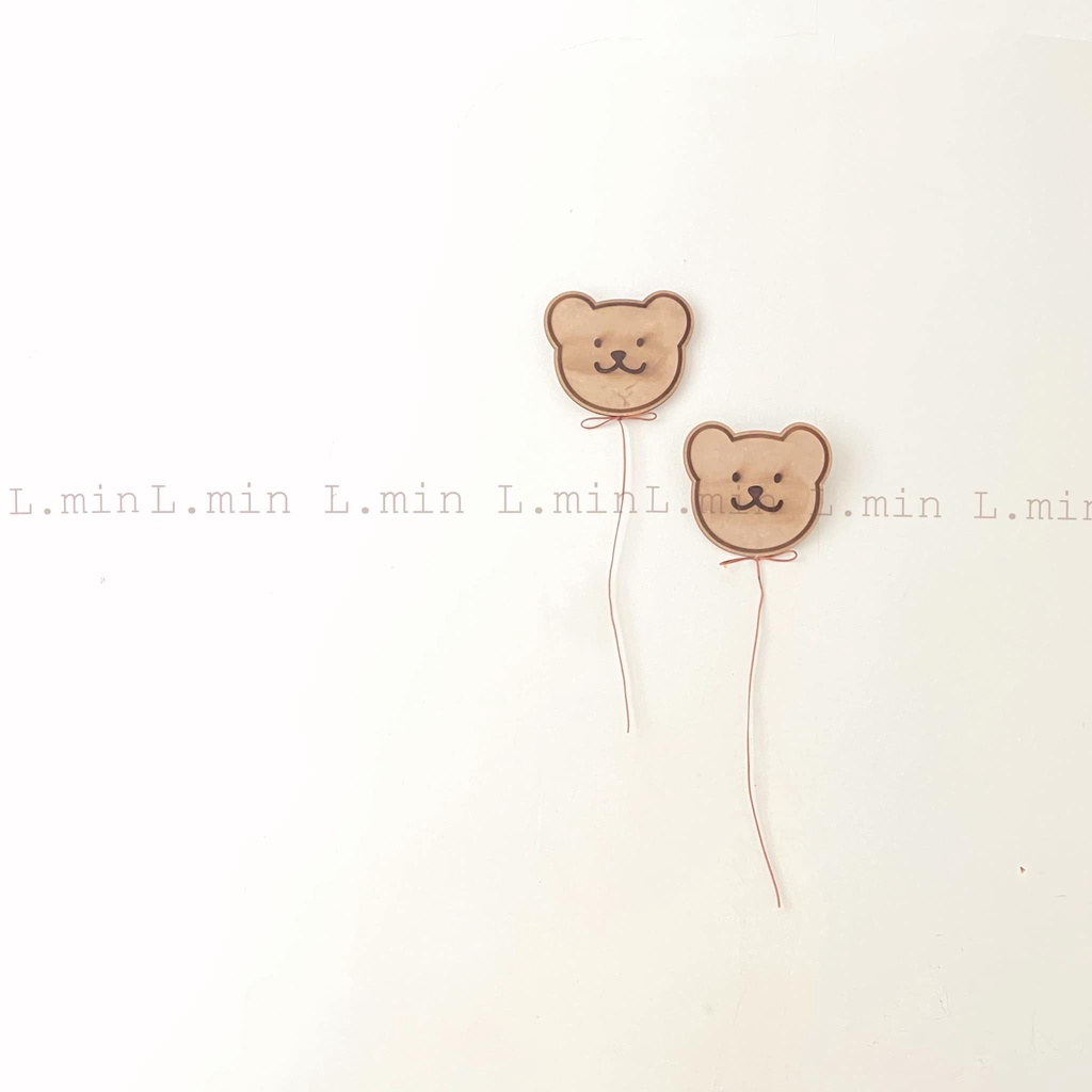 Set 2 gấu bong bóng gỗ l.min