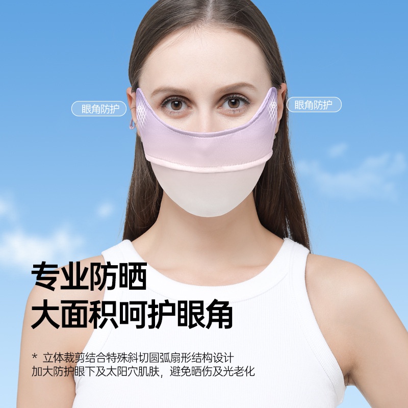 Khẩu trang Sunny F chống nắng bằng lụa lạnh thoáng khí bảo vệ an toàn