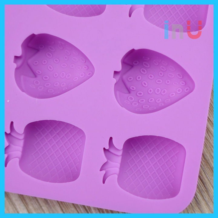 HCM - Khuôn silicon Dâu Thơm đổ rau câu, thạch pudding, nướng bánh mini