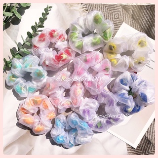 CỘT TÓC VẢI SCRUNCHIES VOAN HOA HỒNG BI THẢ RƠI- PHONG CÁCH ULZZANG PHỤ KIỆN THỜI TRANG NỮ GIÁ RẺ ĐẸP