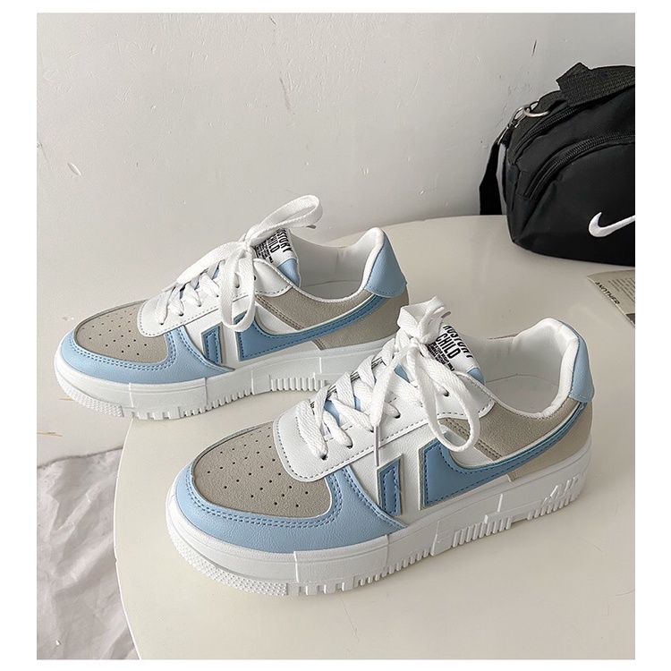 Giày Thê Thao Nữ Độn Đế bản phối siêu hot màu đen trắng/xanh 010