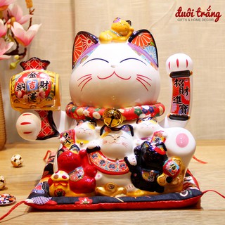 Mèo Thần tài Vẫy tay Mã 6/9 "Thương Quán Thịnh Vượng" 25cm (có size 30cm)