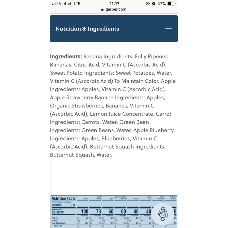[CHÍNH HÃNG] Trái cây và củ quả nghiền Gerber - Fruit & Veggie Favorites