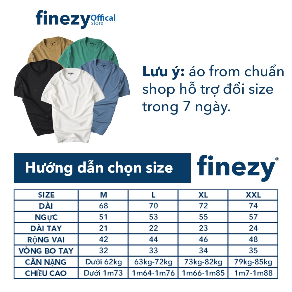 Áo thun basic nam màu xám xanh cổ tròn tay ngắn Finezy vải cotton co giãn, thoáng mát