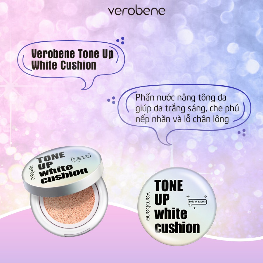 Phấn Nước Cushion Dưỡng Ẩm Mềm Mại Nâng Tone Da Verobene Tone Up White Cushion GomiMall