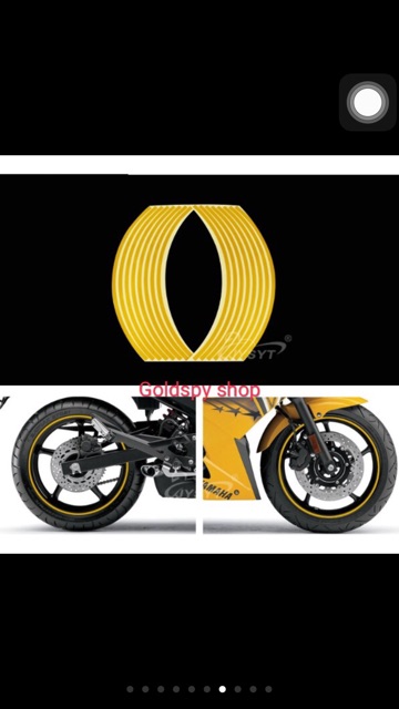 Bộ Decals Tem Dán Vành Phản Quang Dán Chỉ Mâm Xe Máy Ô tô 18 Inch