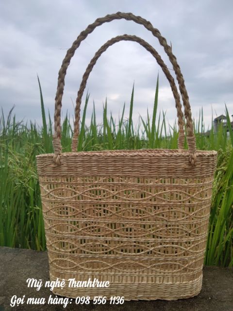 Làn cói đi chợ đan lượn sóng