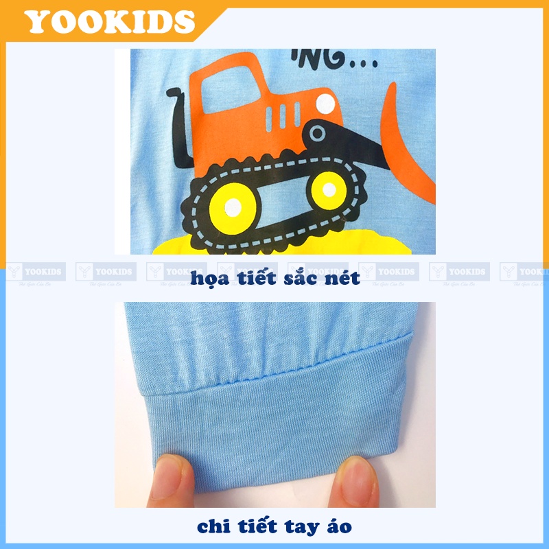 Đồ bộ bé trai bé gái YOOKIDS cổ 3 phân chất thun lạnh mềm, Bộ ngủ cho bé gái bé trai 3 6 9 12 18 tháng 1 2 3 4 5 tuổi