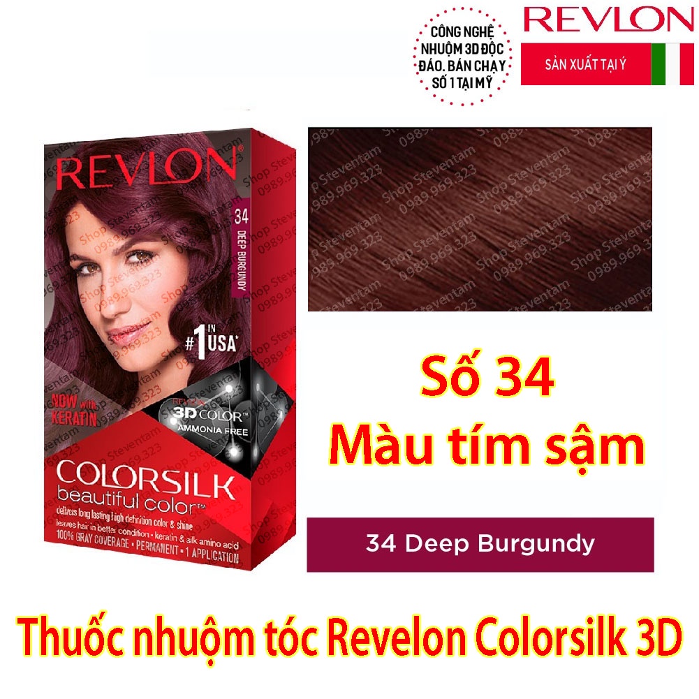 Thuốc nhuộm tóc Revlon Colorsilk số 34 (Deep Burgundy)