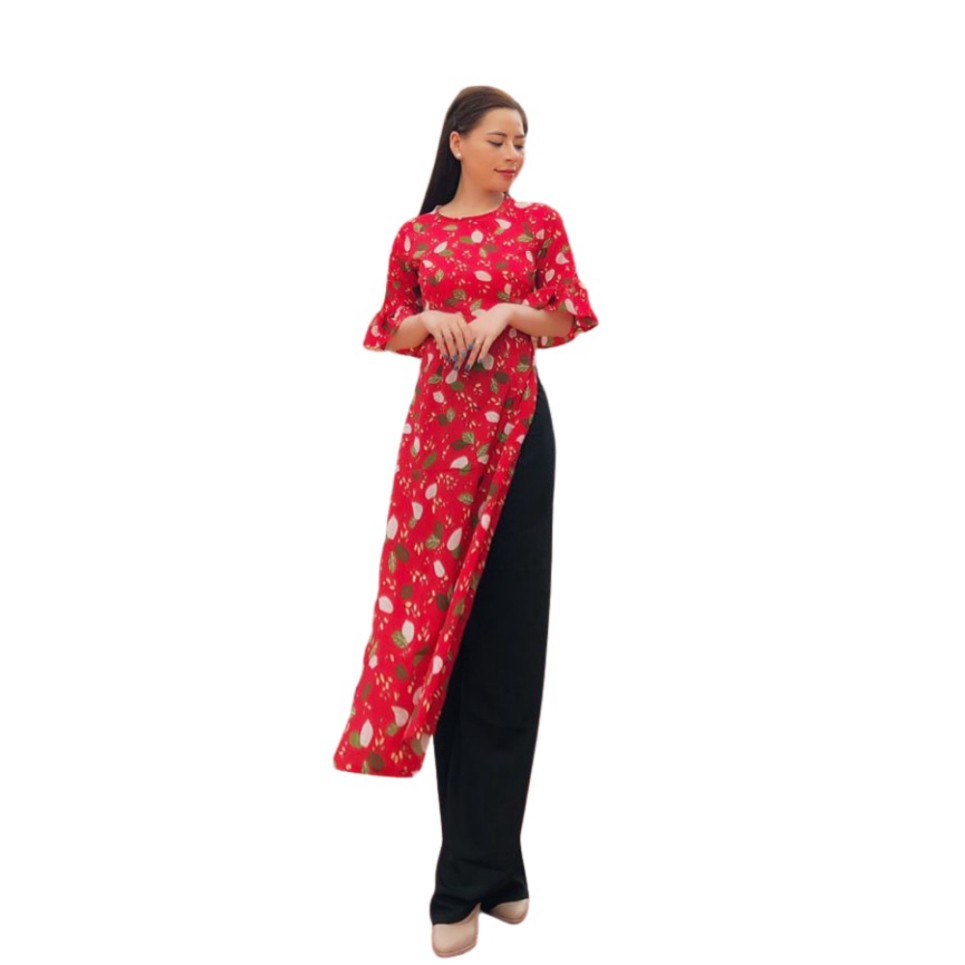 Áo Dài Cách Tân Hoa Nhí Đẹp Xinh - QA0103