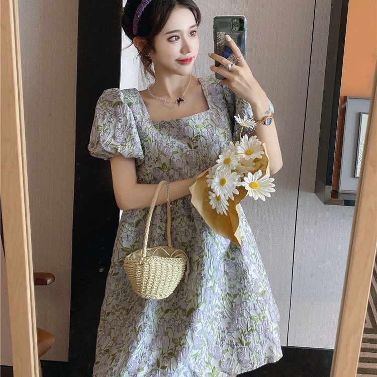 Đầm Xòe Tay Phồng In Họa Tiết Hoa Thanh Lịch Dành Cho Nữ | BigBuy360 - bigbuy360.vn