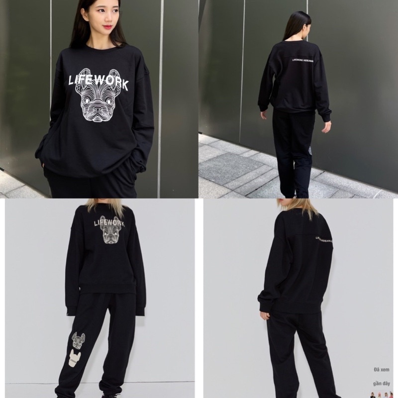 (ảnh thật) Set bộ dài tay m/ lb CROPTOP SWEAT - JOGERR hàng chuẩn 1:1 (có bán tách set)