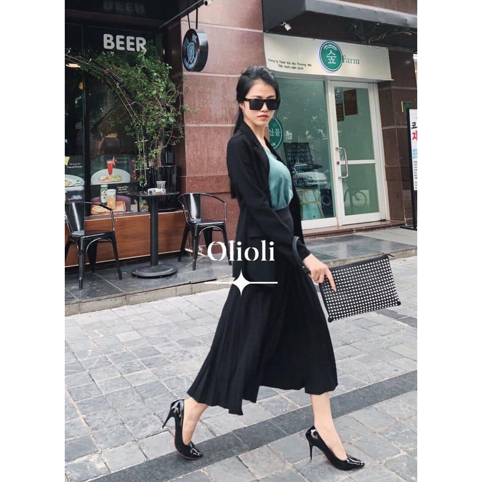 CHÂN VÁY XẾP LY OLIOLI Fashion dáng midi | BigBuy360 - bigbuy360.vn