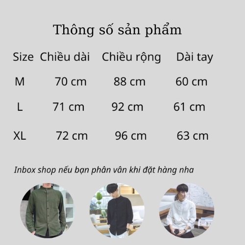 Áo sơ mi cổ tàu dài tay, sơ mi vải đũi xước thoáng mát, sơ mi nam túi ngực 3 màu ĐEN,TRẮNG,RÊU SMCT01 EL Nino