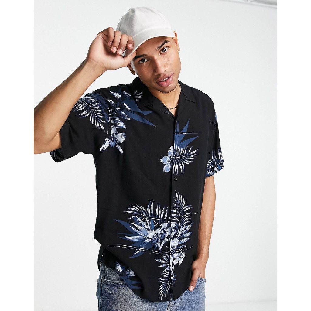 Áo sơ mi tay ngắn nam nữ URLYS form rộng sơ mi họa tiết tay lỡ cổ vest unisex ulzzang USM605