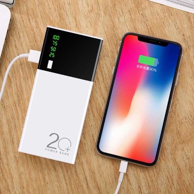 Sạc dự phòng 20000mAh 2 Cổng Hỗ Trợ Sạc Nhanh🌸 FREESHIP 99k ( Bảo Hành 12 Tháng )