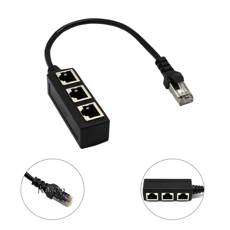 Đầu Nối Dây Mạng 3 Cổng Rj45 1 Sang 3 | BigBuy360 - bigbuy360.vn