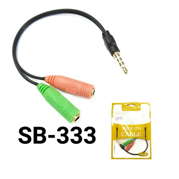 Dây chia cổng Audio 1 đầu 3.5mm ra mic và tai nghe