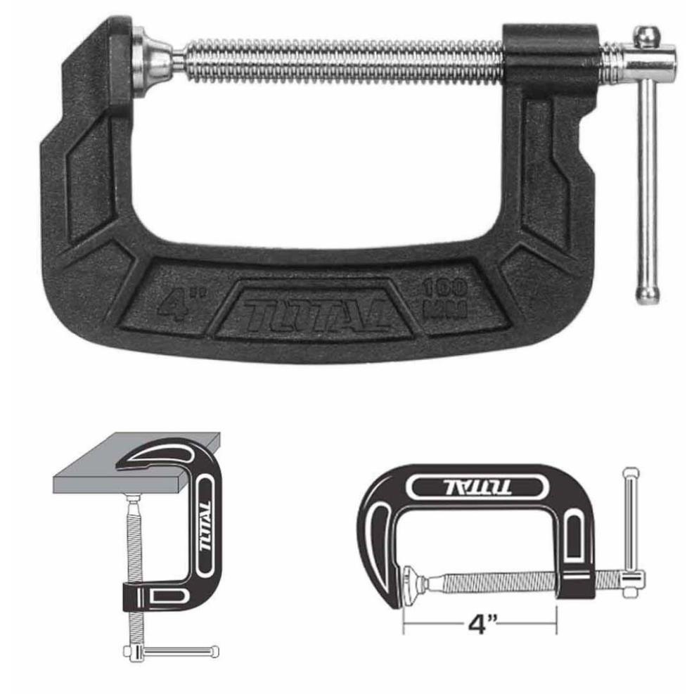 Cảo chữ C Kẹp gỗ chữ G ( C) 4 5 6 &quot;  inch Total 4 &quot; THT13141,  5&quot; THT13151, 6&quot; THT13161 Chất liệu thép cao cấp