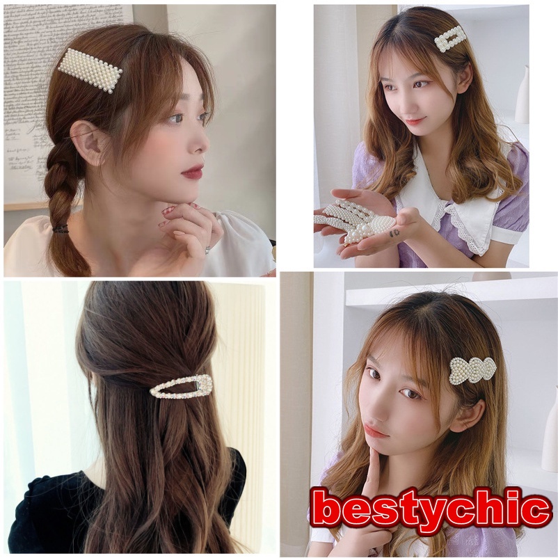 1 Kẹp Tóc Đính Ngọc Trai Nhân Tạo Phong Cách Hàn Quốc