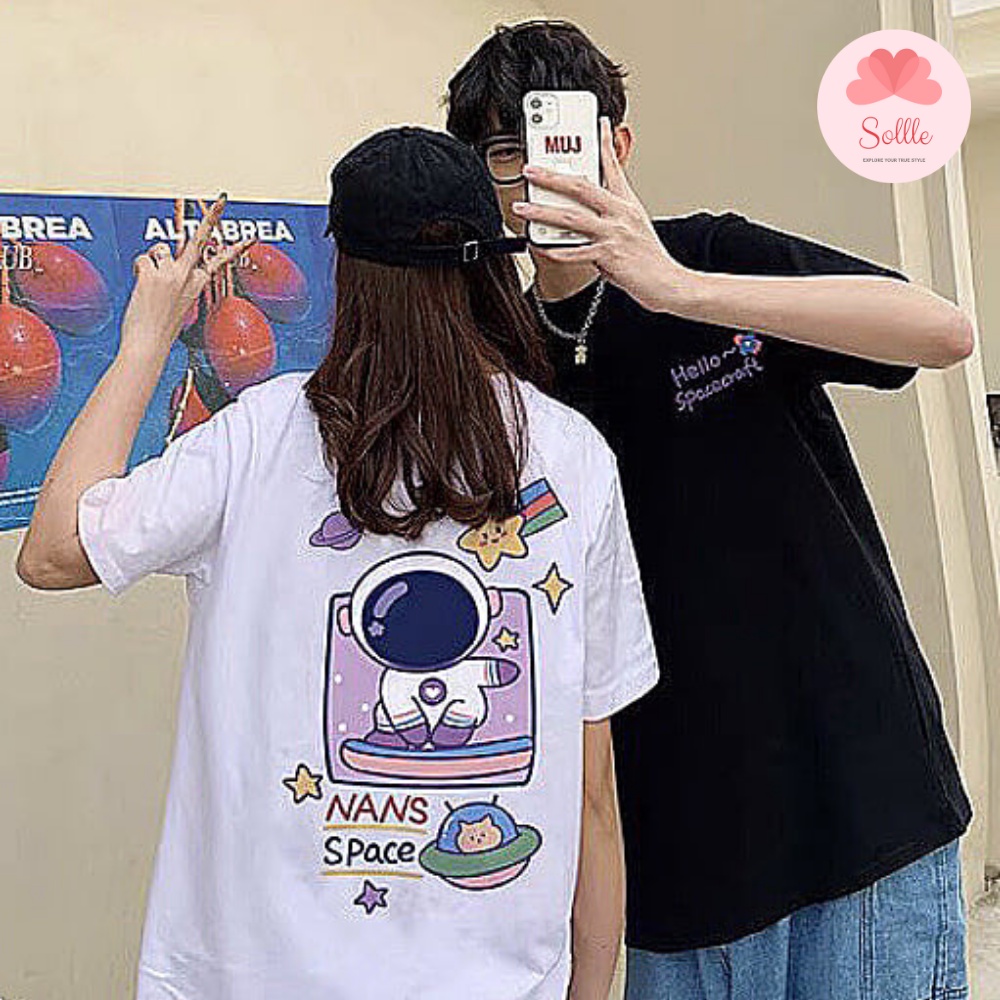 Áo thun unisex SPACE basic TEE phom rộng tay lỡ dành cho nam nữ oversize cotton Sollle