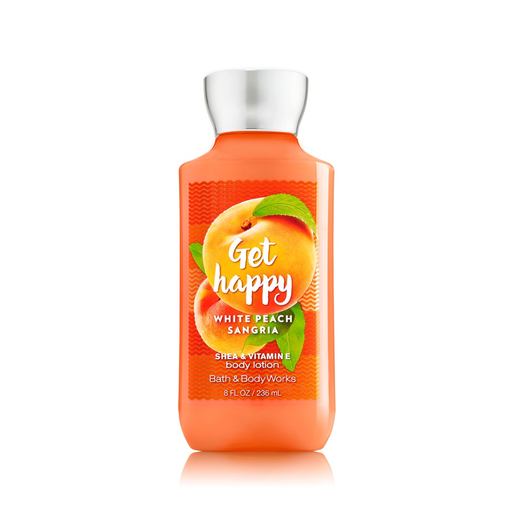 Dưỡng thể giữ ẩm da Bath & Body Works Get Happy White Peach Sangria body lotion 236ml (Mỹ)