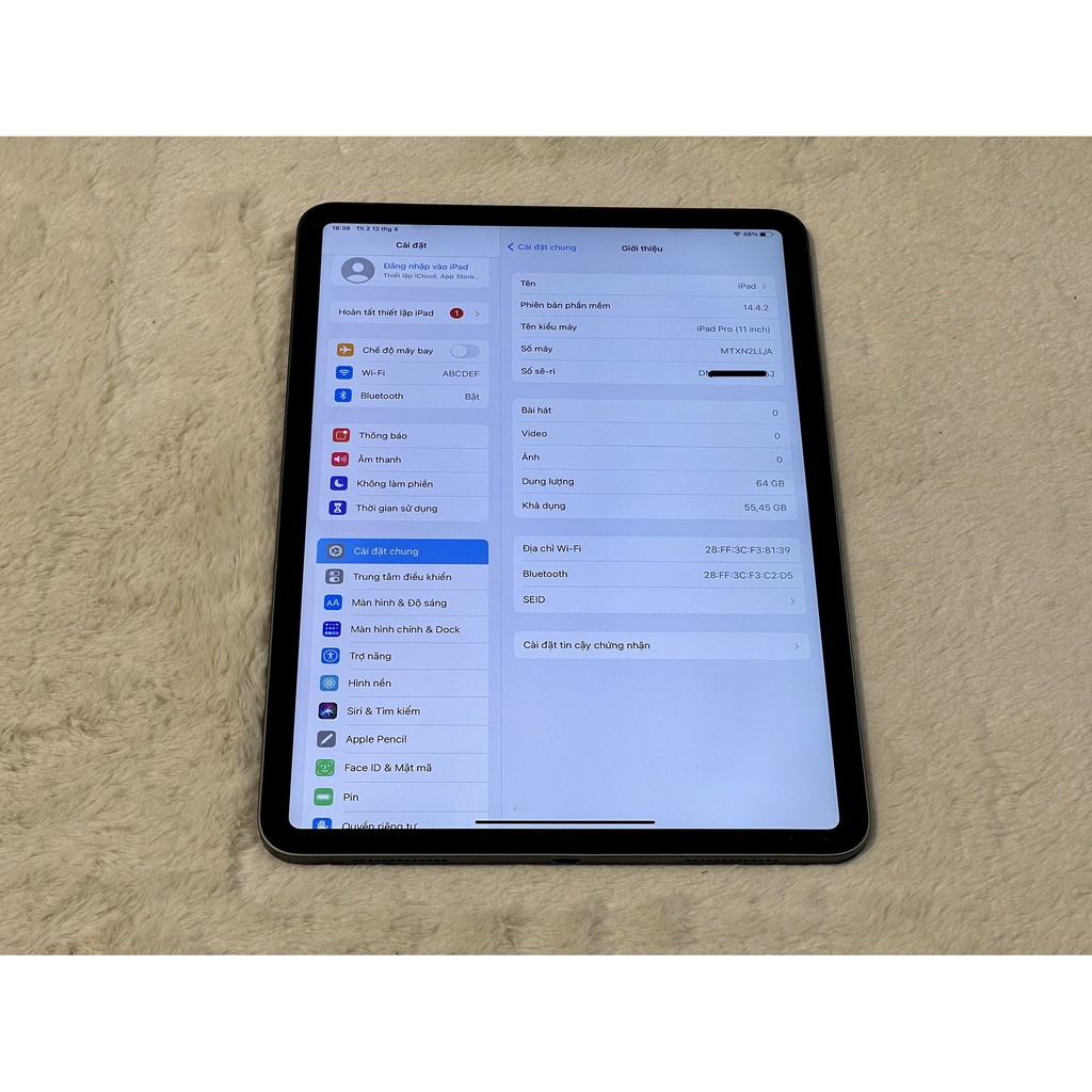 Máy tính bảng Apple iPad Pro 11 inch (2018) 64GB WIFI no face id | BigBuy360 - bigbuy360.vn