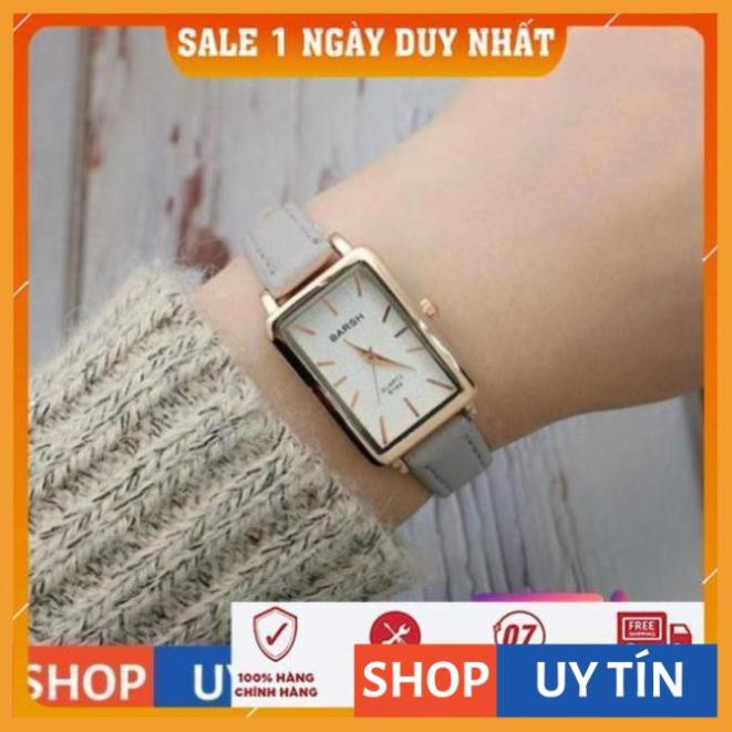 Đồng hồ nữ BARSH chính hãng, kiểu dáng thời trang, phong cách Hàn Quốc, mặt chữ nhật cá tính