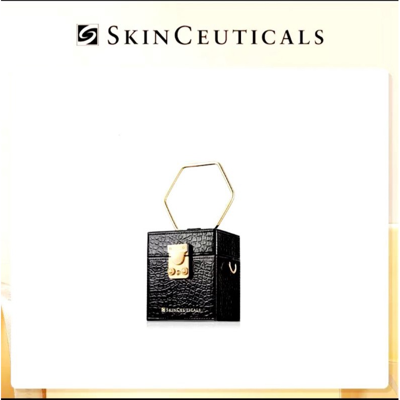 [ Gift Hãng 100% ] Túi Đeo Chéo Skin.ceuticals Hộp Da Bóng Đen