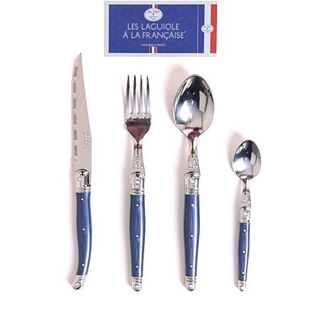 Bộ DAO THÌA DĨA (muỗng, nĩa) inox 304 Pháp Cán nhựa Màu navy | Sa Maison x Jean Dubost