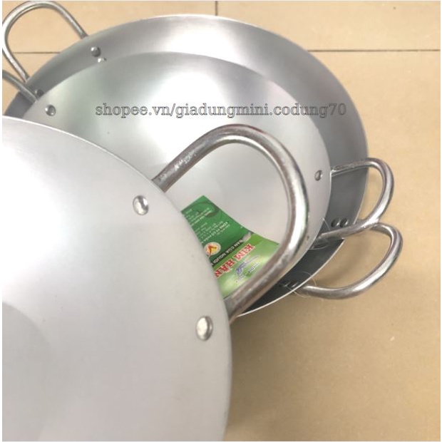 Chảo Nhôm Bầu Kim Hằng Xi Sâu Lòng Dày Dặn Đủ Cỡ_Size 22/26/30/34/36/38/40Cm