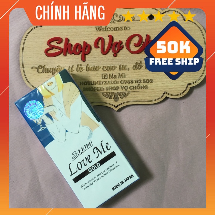 [CHÍNH HÃNG]Bao cao su Sagami Love Me Gold siêu mỏng siêu nhẹ hơn - SX NHẬT BẢN