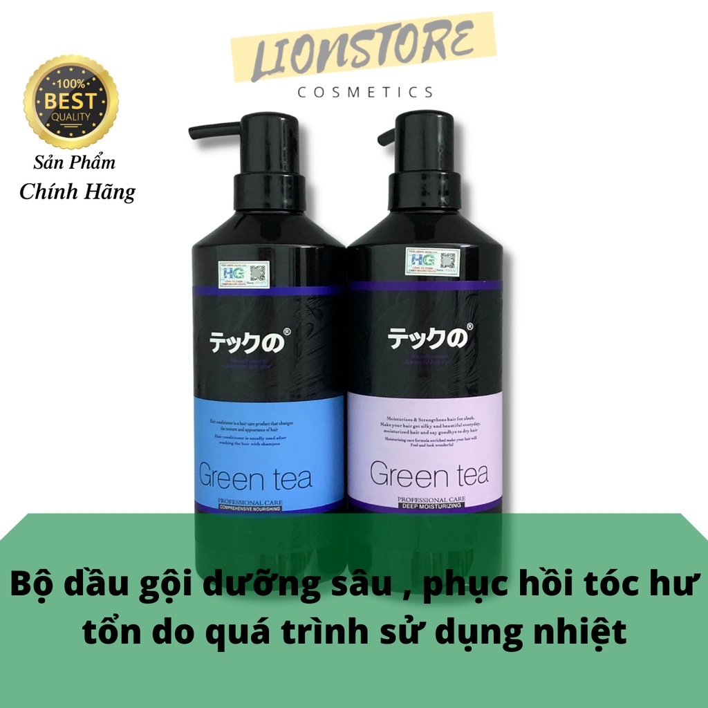 Cặp dầu gội trà xanh Meiki 780ml chống nhờn dưỡng sâu chống gàu chính hãng