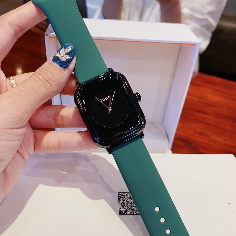 đồng hồ đeo tay nữ Guou dây cao su silicon mặt vuông thời trang hàng đẹp cao cấp chống nước bảo hành 12 tháng -DH5 | BigBuy360 - bigbuy360.vn