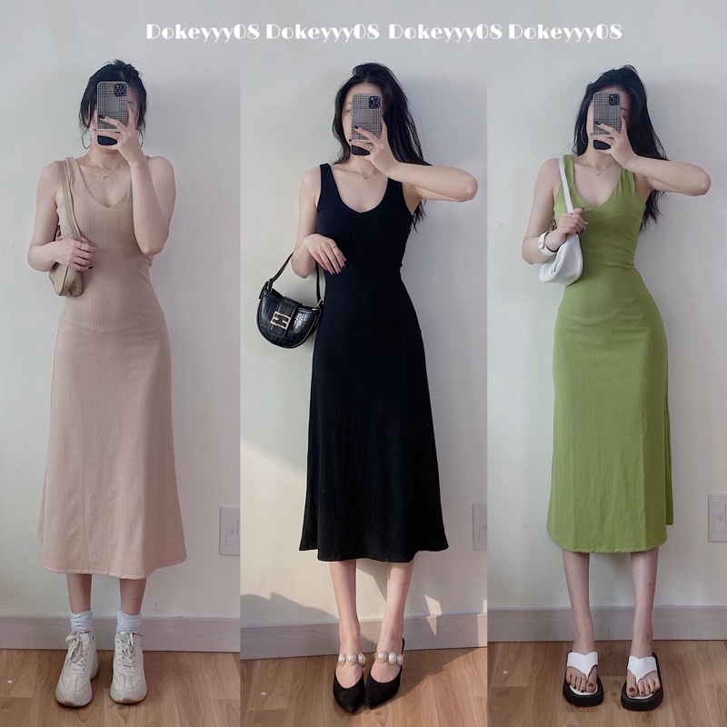 Váy body co giãn dáng dài