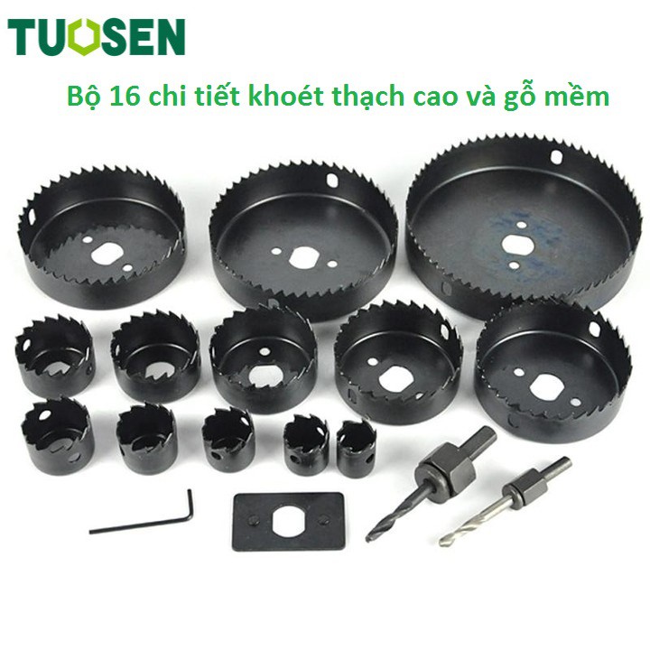 Bộ mũi khoan 16 chi tiết khoét thạch cao và gỗ mềm