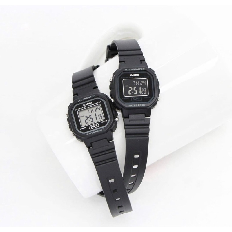 Đồng hồ Nữ Casio LA20WH-1A, đồng hồ chính hãng, dây nhựa đen mặt trắng
